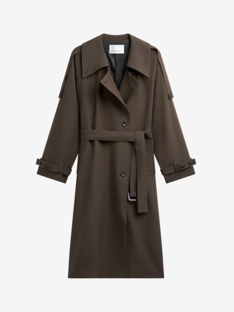 The Frankie Shop Dartford Trench Coat - Olive Brown