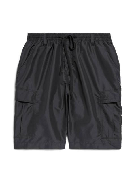 BALENCIAGA Men's Unity Sports Icon Swim Cargo Shorts in Black