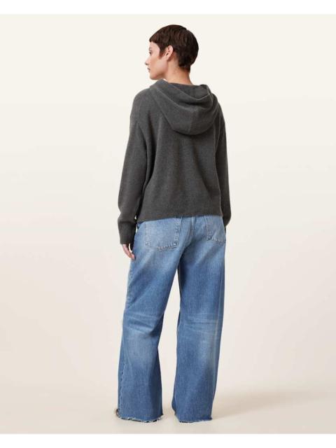 ALLSAINTS AKI CROSSOVER WIDE LEG DENIM JEANS
