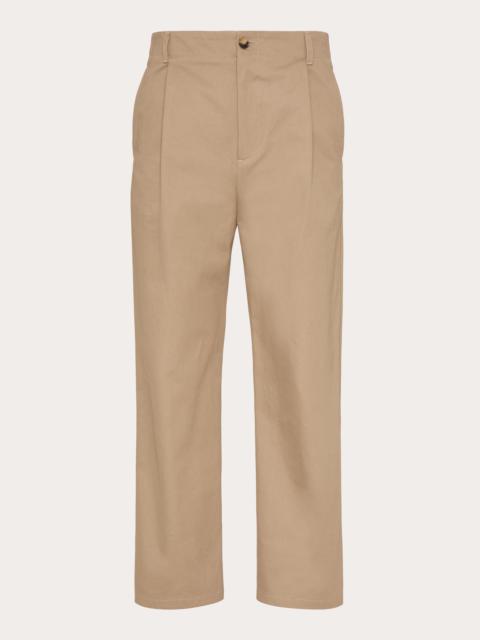 COTTON GABARDINE PANTS WITH MAISON VALENTINO LABEL