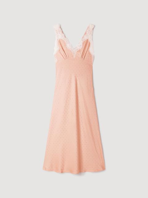 Sandro RHINESTONE LINGERIE-STYLE DRESS
