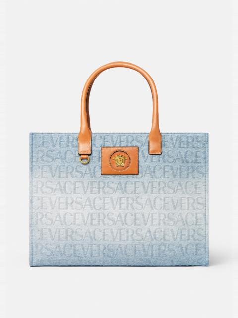 VERSACE Versace Allover Large Denim Tote Bag