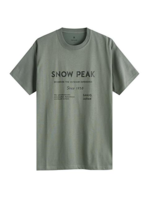 snow peak Snow Peak Typography Logo T-Shirt