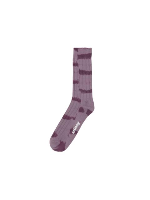 Stüssy Stussy Dyed Stripe Ribbed Crew Socks 'Lavender'