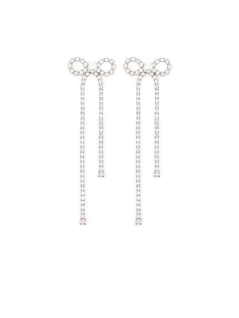 self-portrait crystal-embellished drop earrings