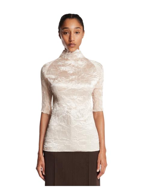 FFORME Beige Dahlia Pleated Top