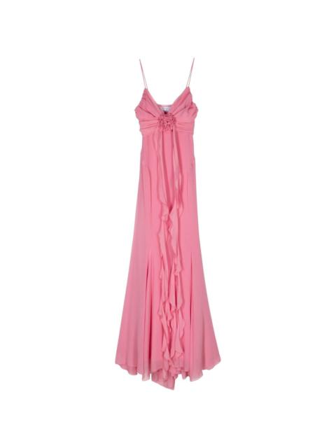 Blumarine rose-appliquÃ© silk gown