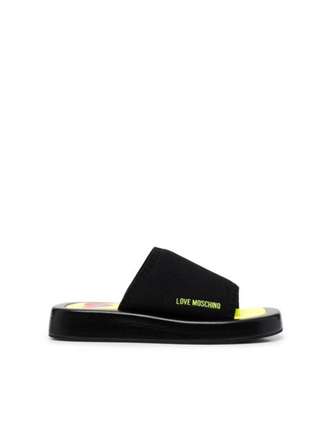 Moschino logo-print open-toe slides
