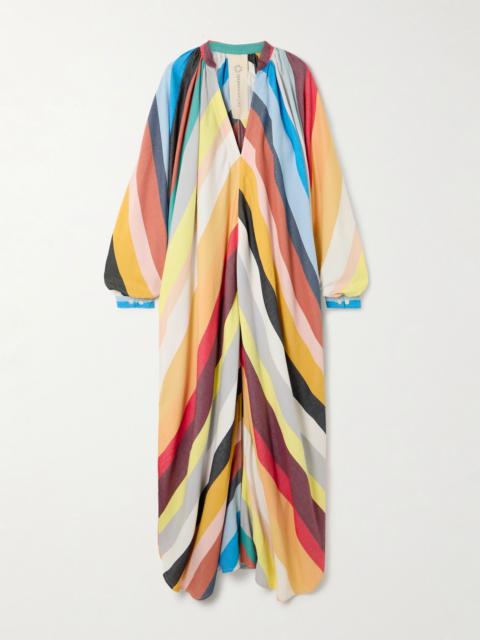 MARRAKSHI LIFE Touareg striped cotton-blend maxi dress Multi
