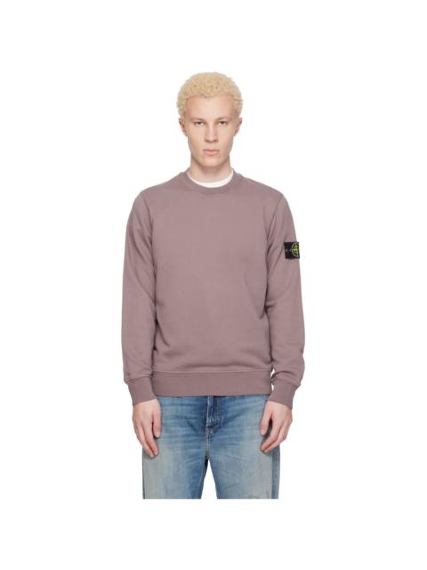 Stone Island Purple 6100060 Organic Cotton Fleece Sweatshirt