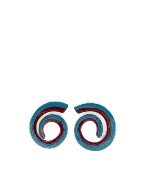 Marni enamel spiral earrings