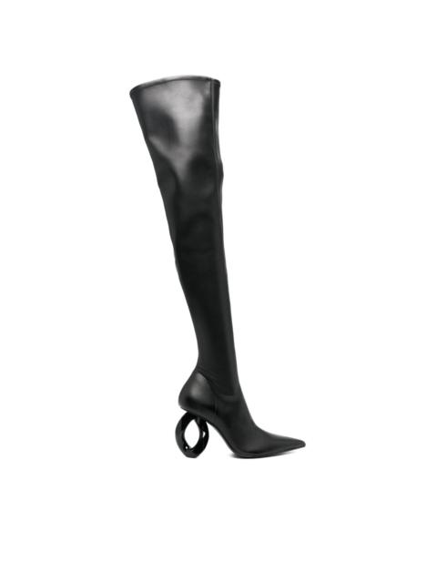JW Anderson 95mm chain-heel leather boots