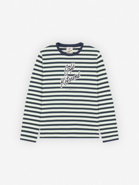 Maison Kitsuné CAFE KITSUNE PRINTED LONG SLEEVES STRIPED REGULAR TEE-SHIRT