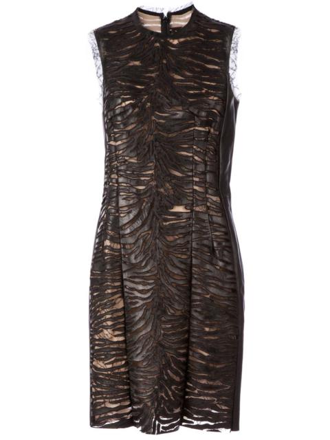 ALEXANDRE VAUTHIER lace panel lambskin dress