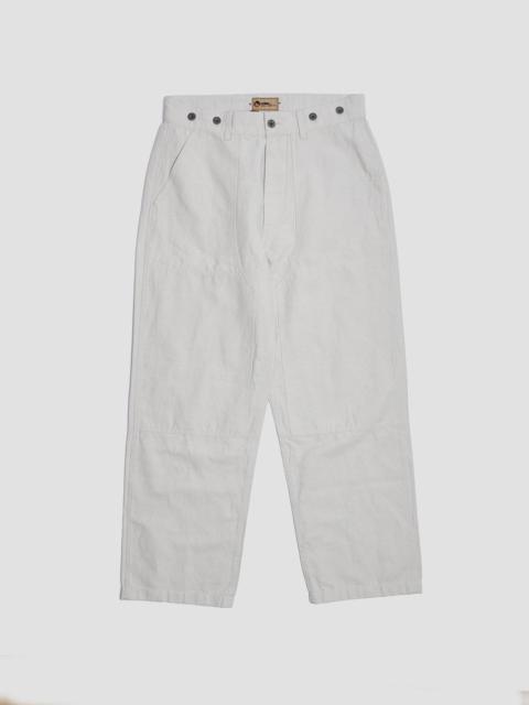 Nigel Cabourn Carpenter Pant Cotton Linen in Off White