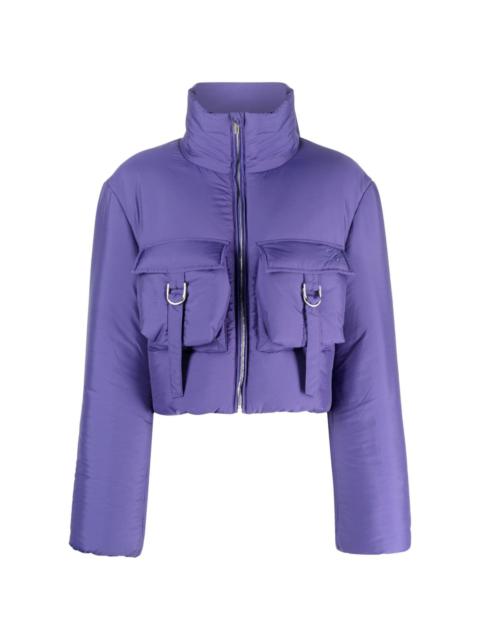funnel-neck cropped puffer jacket