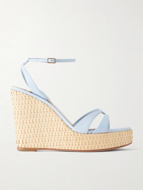 AQUAZZURA You And I 110 Leather Wedge Sandals