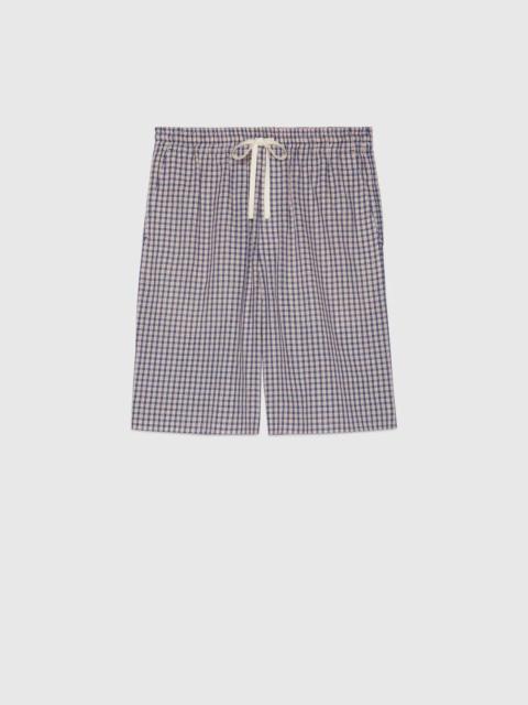 GUCCI Mini check shorts with Gucci cauliflower