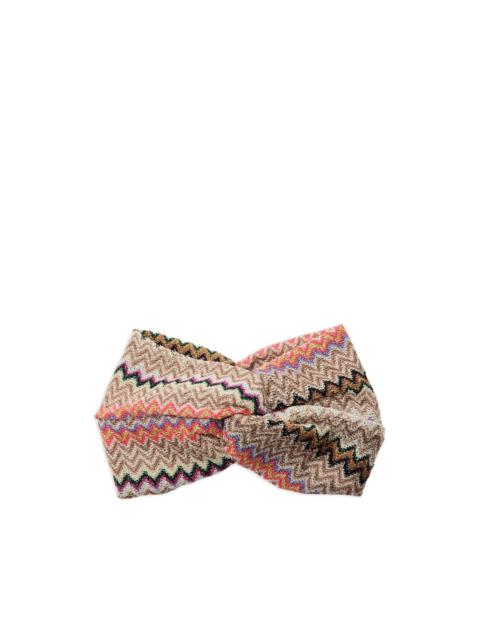 Missoni zigzag knitted headband