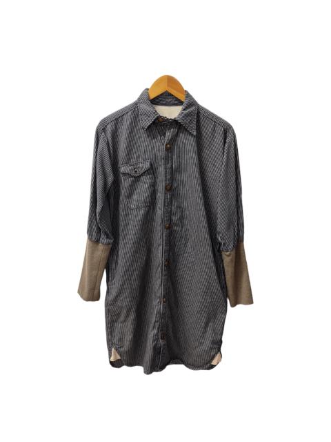 Hysteric Glamour Japanese Brand PRIMERA Wabash Stripe Long Shirt Jacket