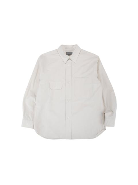 MARGARET HOWELL Odd Pocket Shirt Yarn Dye Cotton Poplin Parchment