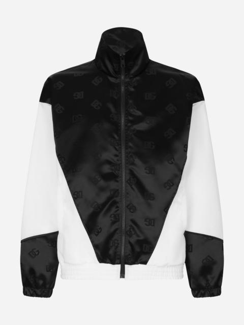 Zip-up nylon jacquard jacket with DG logo