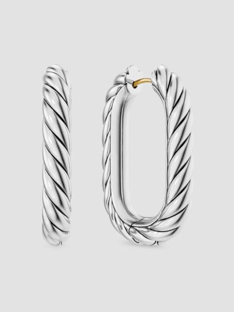 DAVID YURMAN Women's DY Madison Cable Hoop Earrings in Sterling Silver, 29.3MM - Silver