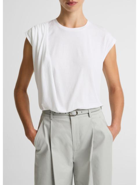 Vince Pima Cotton-Blend Draped Relaxed Top