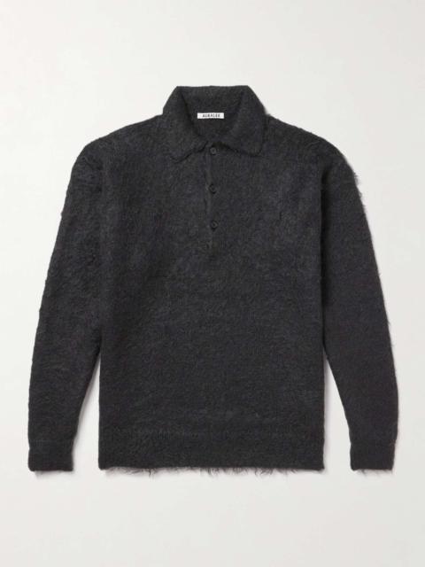 AURALEE Mohair and Wool-Blend Polo Shirt