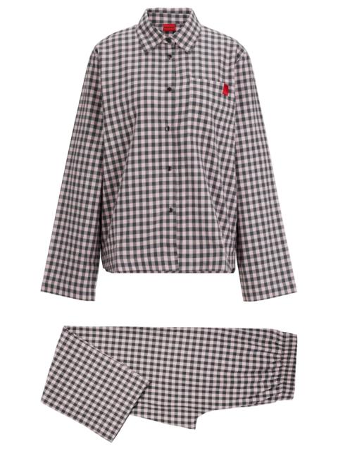 HUGO PAJAMAS WITH CHECK PATTERN AND BRANDING