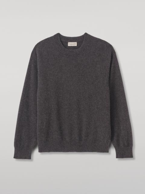 Johnstons of Elgin Paxton Dark Grey Brushed Cashmere-Silk Jumper