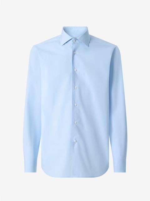 CORNELIANI Light blue cotton poplin shirt
