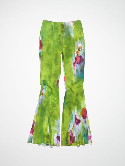 Print flared trousers - Green multi
