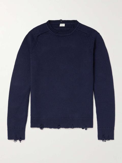SAINT LAURENT Distressed Cotton Sweater