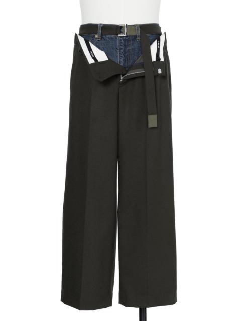sacai Wool Flannel x Denim Pants
