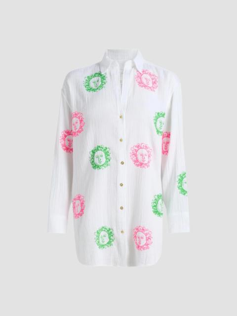 Lilly Pulitzer Women's Kwitney Embroidered Cover-Up Shirt - Resort White