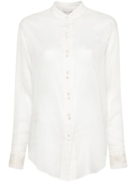 forte_forte crochet-detail long-sleeve shirt