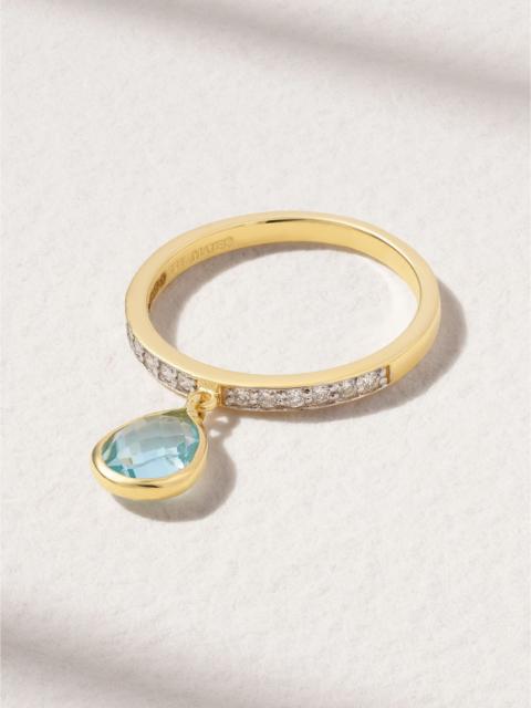 MATEO 14-karat gold, topaz and diamond ring Gold