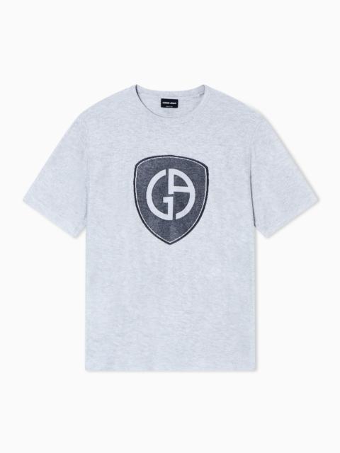 VISCOSE AND CASHMERE JERSEY CREW-NECK T-SHIRT