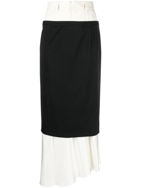 MM6 Maison Margiela layered midi skirt