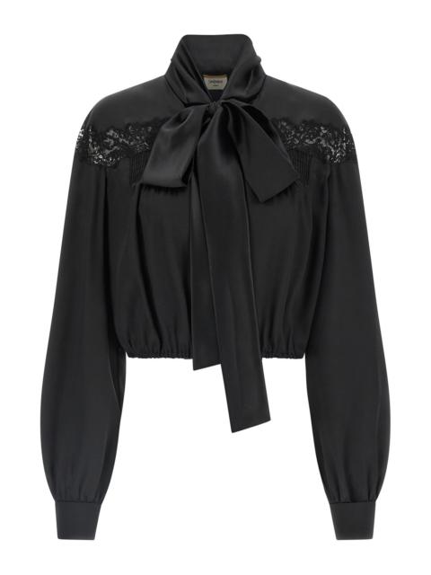 SAINT LAURENT Lace silk shirt
