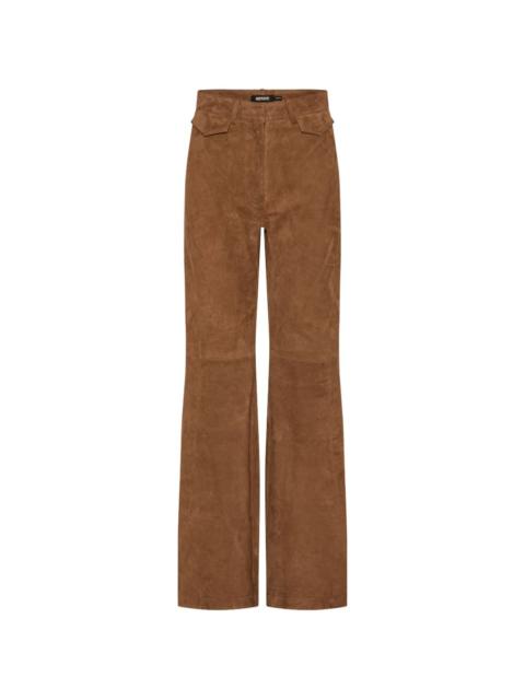 ROTATE high-waisted suede trousers