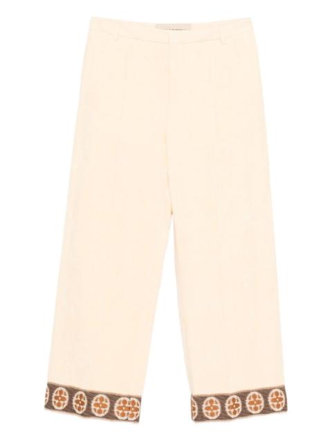 Valentino embroidered-cuff trousers