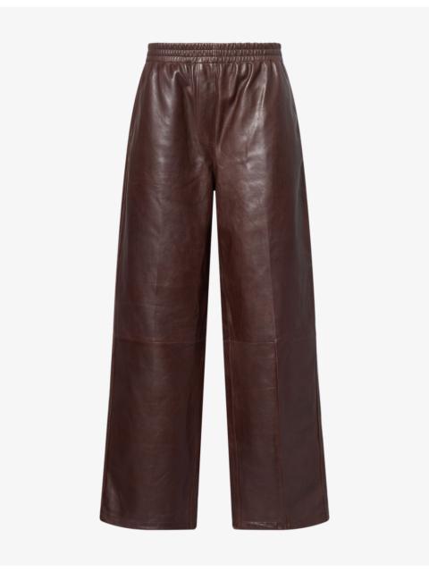 SIMKHAI Corrine Relaxed-Fit Leather Trousers
