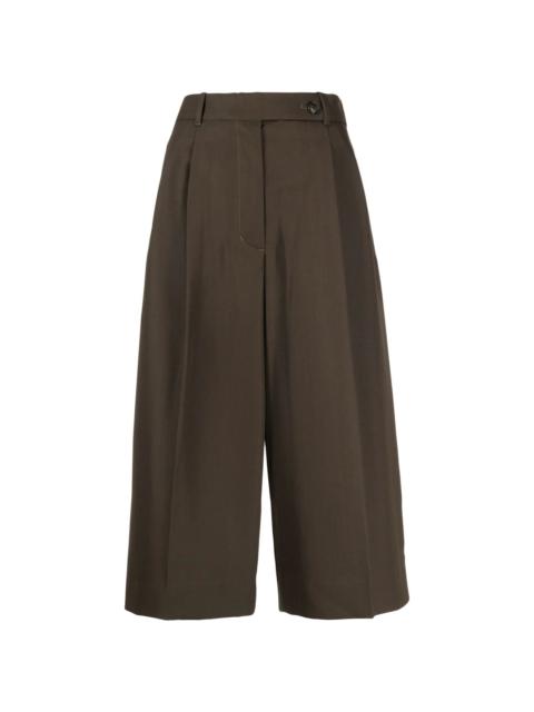 belted pleated cropped trousers