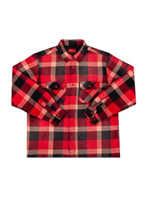 Supreme 큰 가슴 Flannel 셔츠 '레드 이름 *