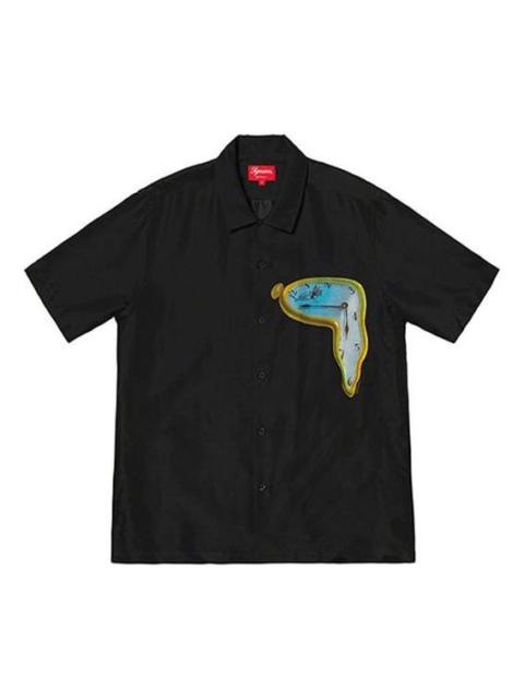 Supreme The Persistence of Memory Silk S/S Shirt 'Black Blue' SUP-SS19-10095