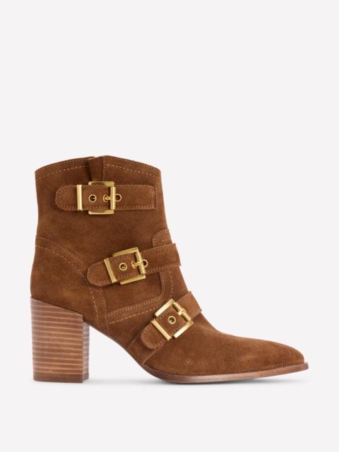 BODEN Heeled Buckled Ankle Boot-Cognac