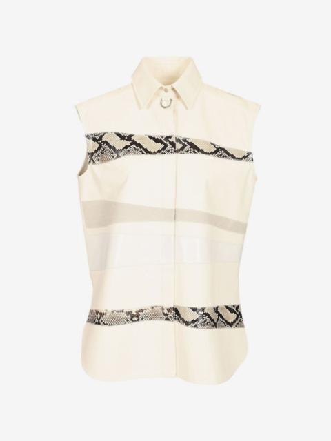 DURAZZI MILANO snakeskin-panelled sleeveless shirt
