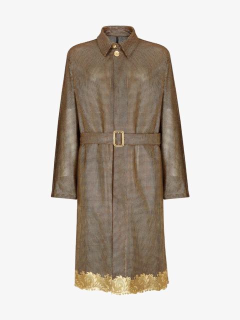 FENDI Fendace brown suede trench coat